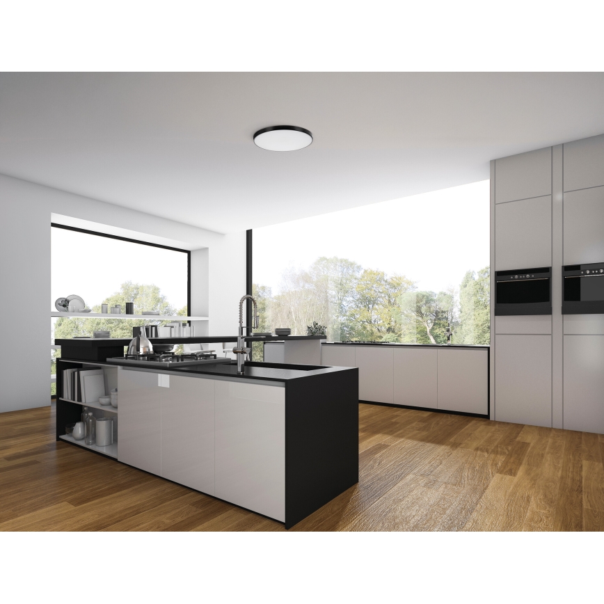 Світлодіодний стельовий світильник з регулюванням яскравості PLAFON LED/20W/230V 3000-6500K Wi-Fi чорний