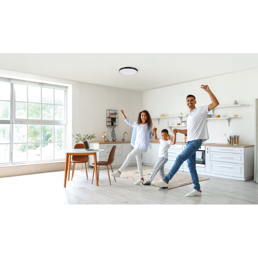 Светодиодный потолочный светильник с регулированием яркости PLAFON LED/20W/230V 3000-6500K Wi-Fi черный