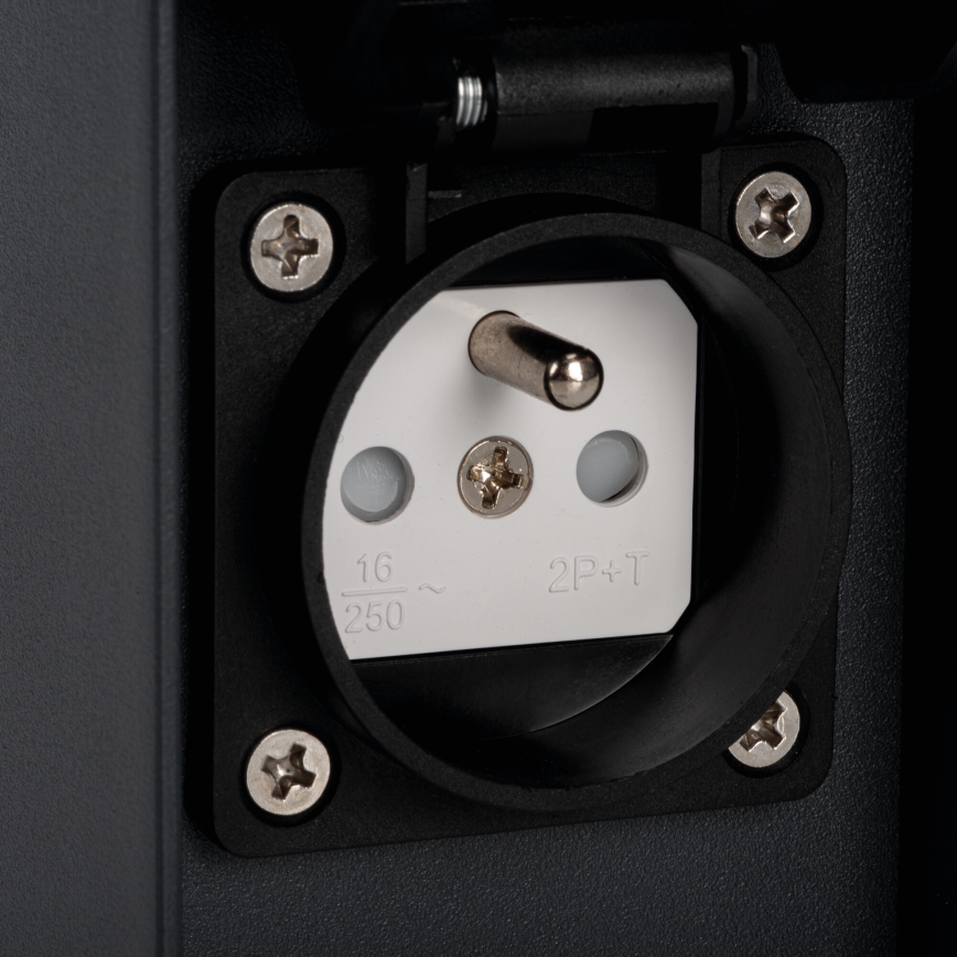 Вулична лампа з 2 розетками DASTEN 1xG9/11W/230V 50 см IP44 чорний