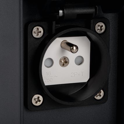 Вулична лампа з 2 розетками DASTEN 1xG9/11W/230V 50 см IP44 чорний