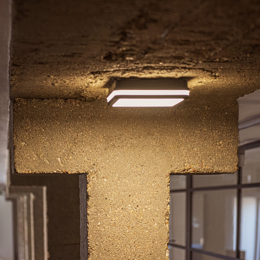 Вуличний світлодіодний стельовий світильник з датчиком руху BENO LED/24/30W/230V 3000/3500/4000K IP65 антрацит квадратний