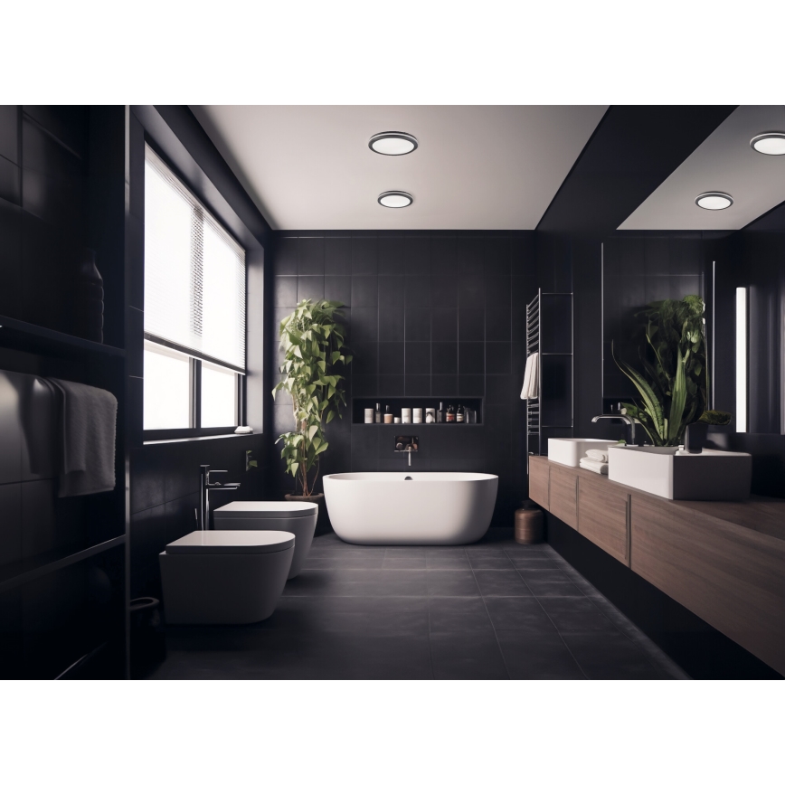 Вуличний світлодіодний стельовий світильник з датчиком руху BENO LED/24/30W/230V 3000/3500/4000K IP65 антрацит круглий