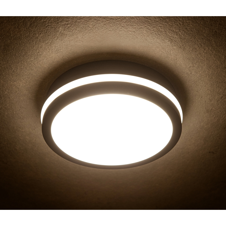 Вуличний світлодіодний стельовий світильник з датчиком руху BENO LED/24/30W/230V 3000/3500/4000K IP65 антрацит круглий