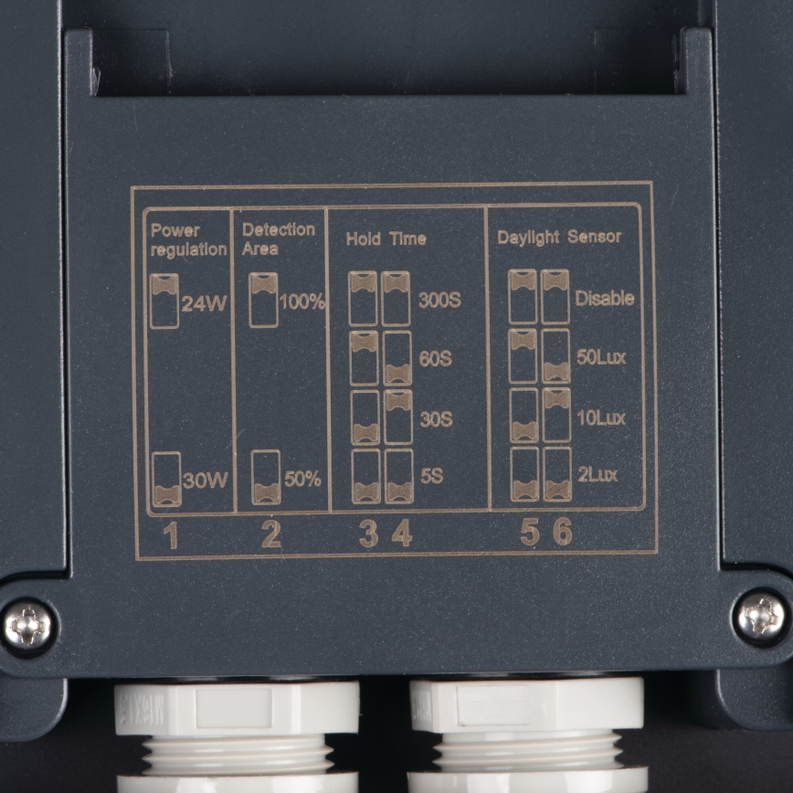 Вуличний світлодіодний стельовий світильник з датчиком руху BENO LED/24/30W/230V 3000/3500/4000K IP65 антрацит круглий