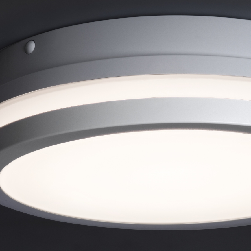 Вуличний світлодіодний стельовий світильник з датчиком руху BENO LED/24/30W/230V 3000/3500/4000K IP65 білий круглий