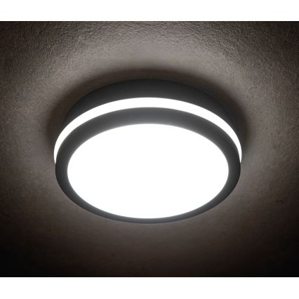 Светодиодный уличный потолочный светильник BENO LED/12/18W/230V 3000/3500/4000K IP65 антрацит круглый