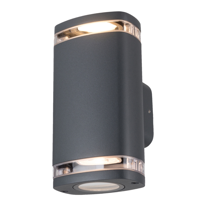 Вуличний настінний світильник ZEVI 2xGU10/10W/230V IP54 антрацит