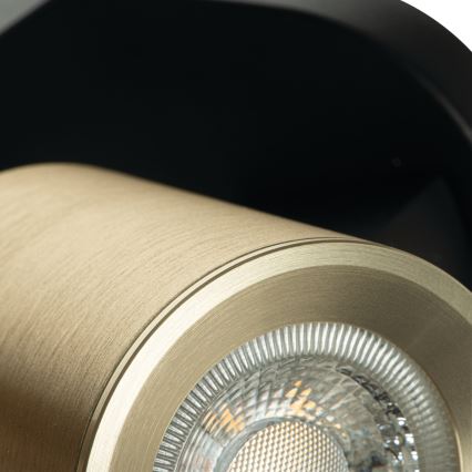 Точковий світильник LAURIN 2xGU10/10W/230V латунь/чорний