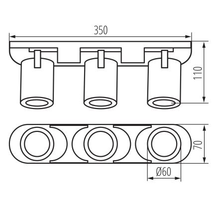 Точковий світильник LAURIN 3xGU10/10W/230V латунь/чорний