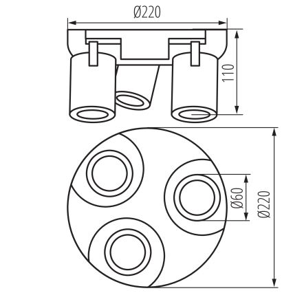 Точковий світильник LAURIN 3xGU10/10W/230V латунь/білий