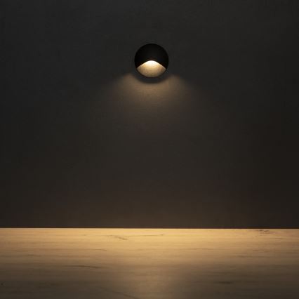 LED світильник для сходів EXIN LED/2,5W/230V 3000K IP65 чорний круглий