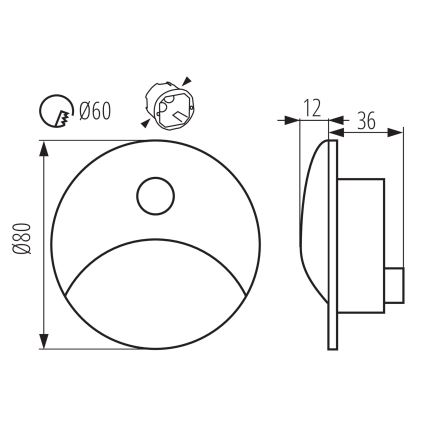 LED сходовий світильник з датчиком руху та датчиком сутінків EXIN LED/2,5W/230V 3000K IP65 білий круглий