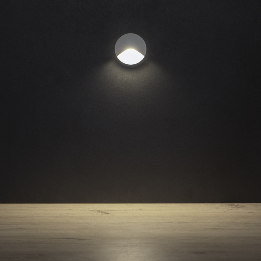 Светодиодный лестничный светильник EXIN LED/2,5W/230V 4000K IP65 белый круглый