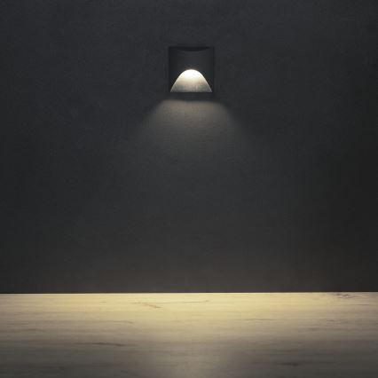 LED сходовий світильник EXIN LED/2,5W/230V 4000K IP65 антрацит квадратний