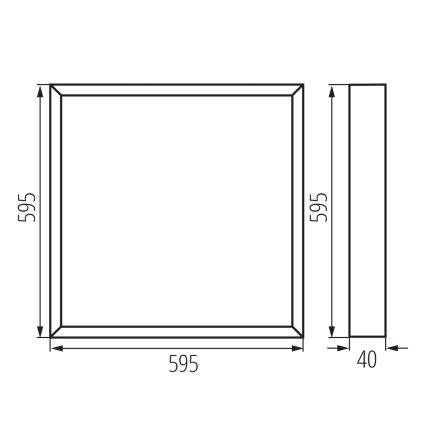 Накладна LED-панель BLINGO UAIO, 40 Вт, 230 В, 3000/4000/6500 K, 60×60 см, CRI 90, UGR19