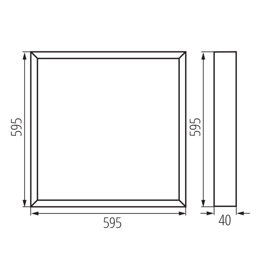 Накладна LED-панель BLINGO UAIO, 40 Вт, 230 В, 3000/4000/6500 K, 60×60 см, CRI 90, UGR19