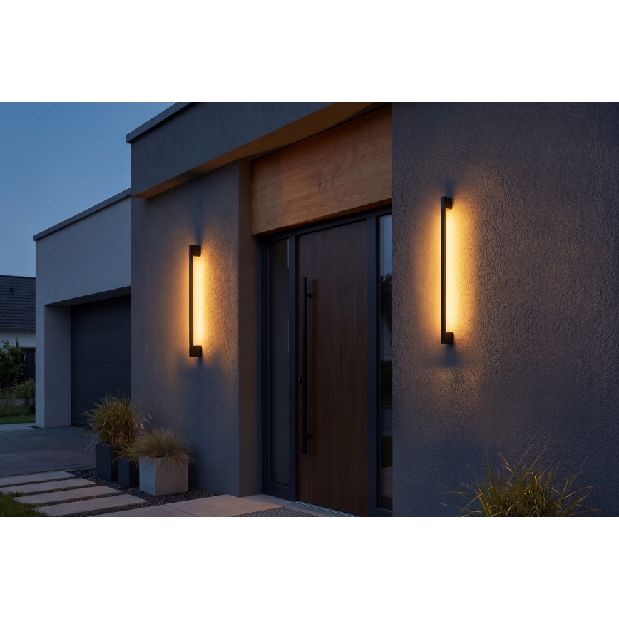 LED уличный настенный светильник YALTE LED/8,5W/230V 3000/4000/6500K 93 cm IP54 чёрный
