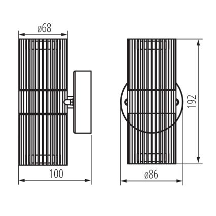 Зовнішній настінний точковий світильник RADILO 2xGU10/11W/230V IP44 чорний
