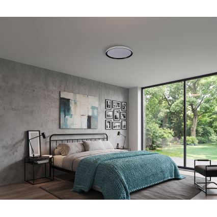 Диммируемый потолочный светильник LIXAN LED/65W/230V 3000-6500K диам. 48,6 см белый/черный + пульт ДУ
