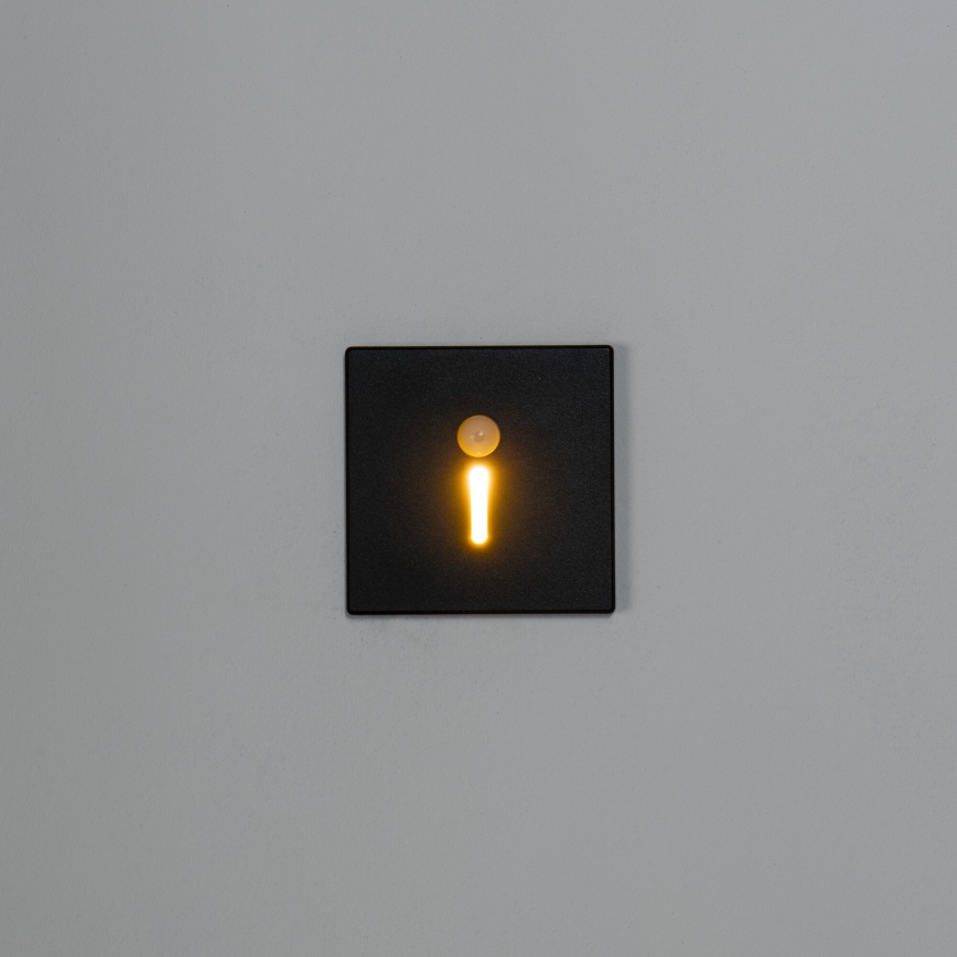 LED сходовий світильник із датчиком руху і датчиком сутінків MAGNIK LED/1,7W/230V 2700/3300/3900/4600/5700K чорний прямокутний
