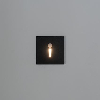 LED сходовий світильник із датчиком руху і датчиком сутінків MAGNIK LED/1,7W/230V 2700/3300/3900/4600/5700K чорний прямокутний