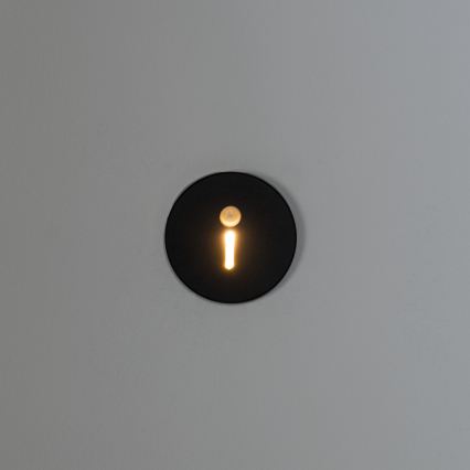 LED-світильник для сходів з датчиком руху та датчиком сутінків MAGNIK LED/1,7W/230V 2700/3300/3900/4600/5700K чорний круглий