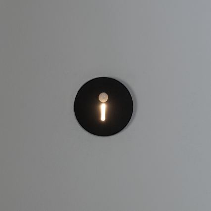 LED-світильник для сходів з датчиком руху та датчиком сутінків MAGNIK LED/1,7W/230V 2700/3300/3900/4600/5700K чорний круглий