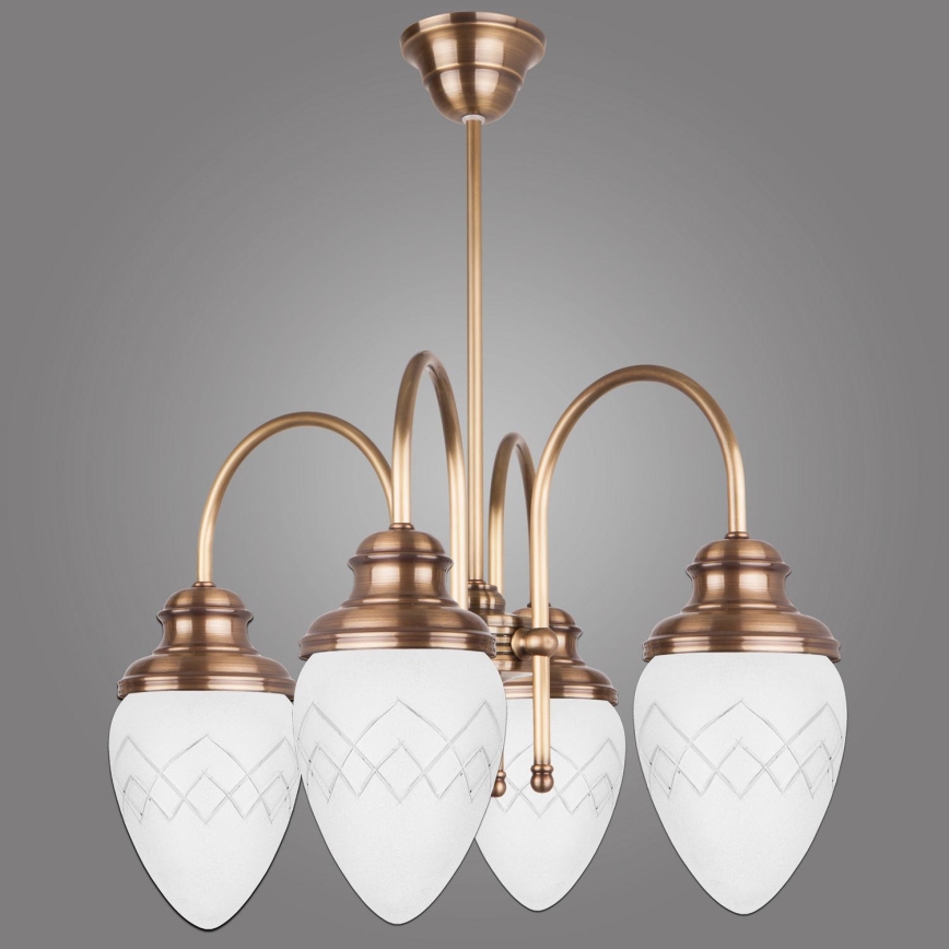 Kemar RI/4/M - Люстра на штанге RINAMA 4xE27/60W/230V латунь