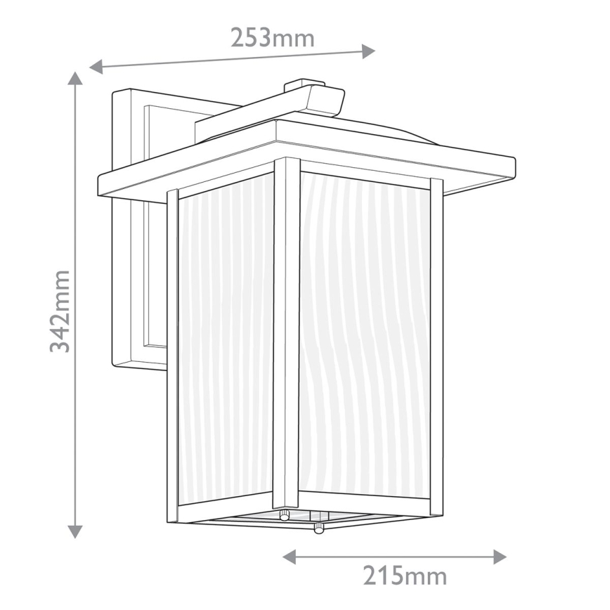 Kichler - Уличный настенный светильник CAPPANNA 1xE27/60W/230V IP44 черный