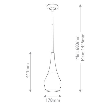 Kichler - Люстра на штанге DEELA 1xE27/60W/230V диаметр 17,8 см латунь