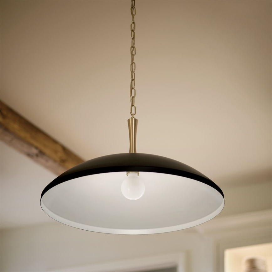 Kichler - Люстра на цепи DELAROSA 1xE27/60W/230V черный/латунь