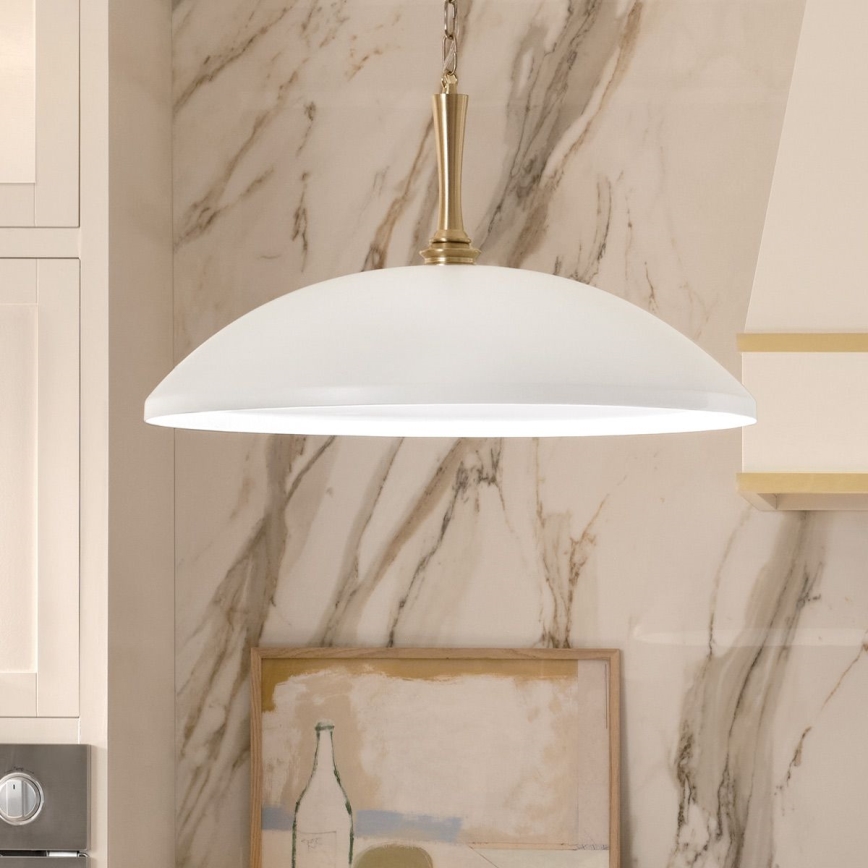 Kichler - Люстра на цепи DELAROSA 1xE27/60W/230V белый/латунь