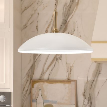 Kichler - Люстра на ланцюгу DELAROSA 1xE27/60W/230V білий/латунний