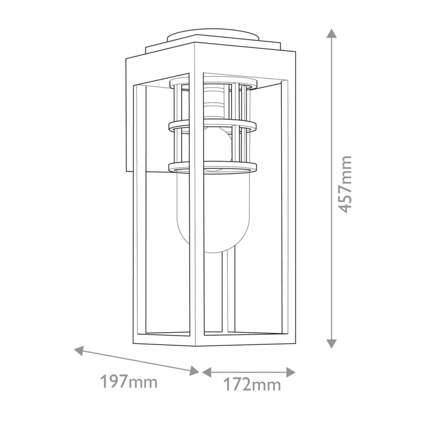 Kichler - Уличный настенный светильник HONE 1xE27/60W/230V IP44 черный