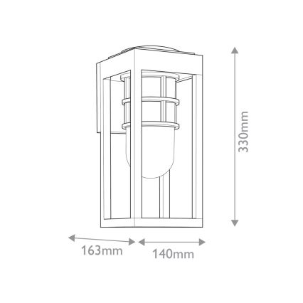 Kichler - Уличный настенный светильник HONE 1xE27/60W/230V IP44 черный
