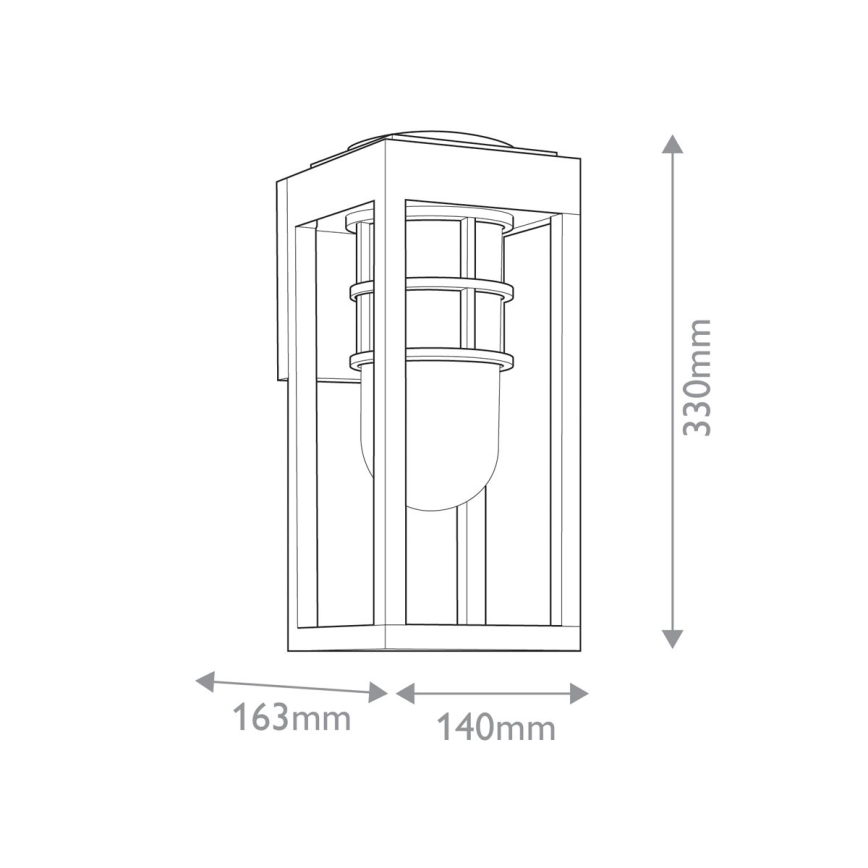 Kichler - Вуличний настінний світильник HONE 1xE27/60W/230V IP44 чорний