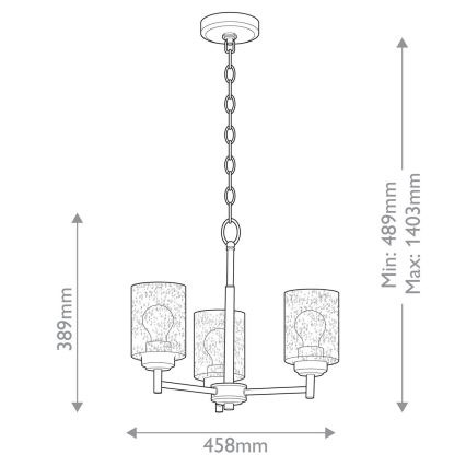 Kichler - Люстра на цепи WINSLOW 3xE27/60W/230V диаметр 45,8 см латунь