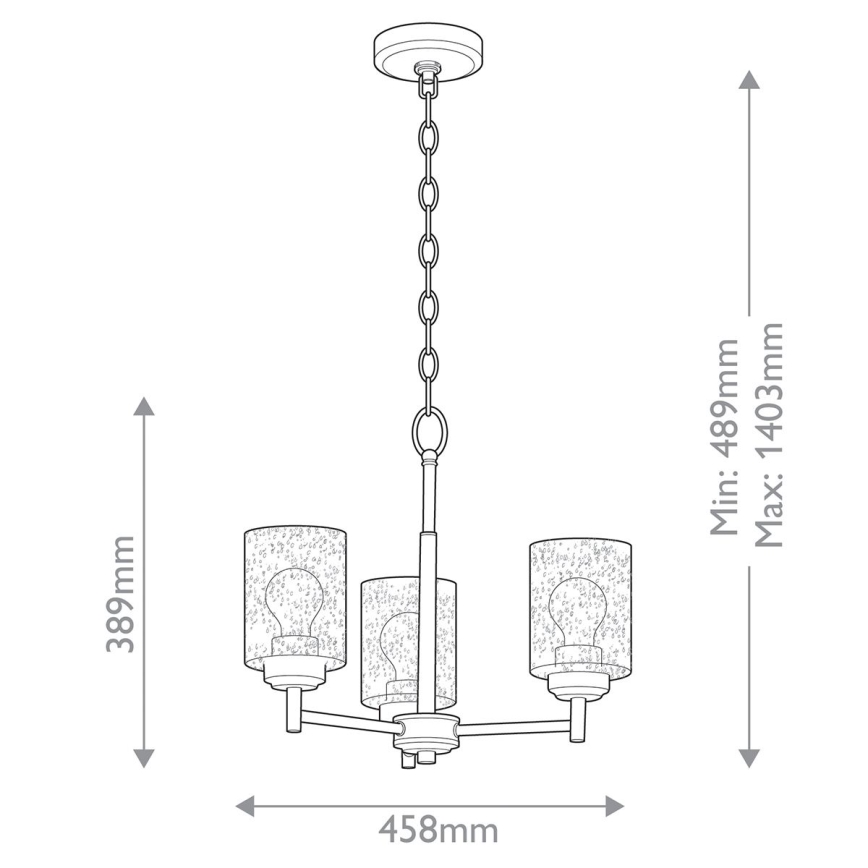 Kichler - Люстра на цепи WINSLOW 3xE27/60W/230V диаметр 45,8 см латунь