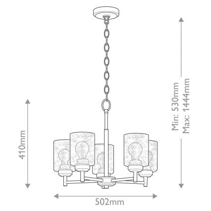 Kichler - Люстра на цепи WINSLOW 5xE27/60W/230V диаметр 50,2 см латунь