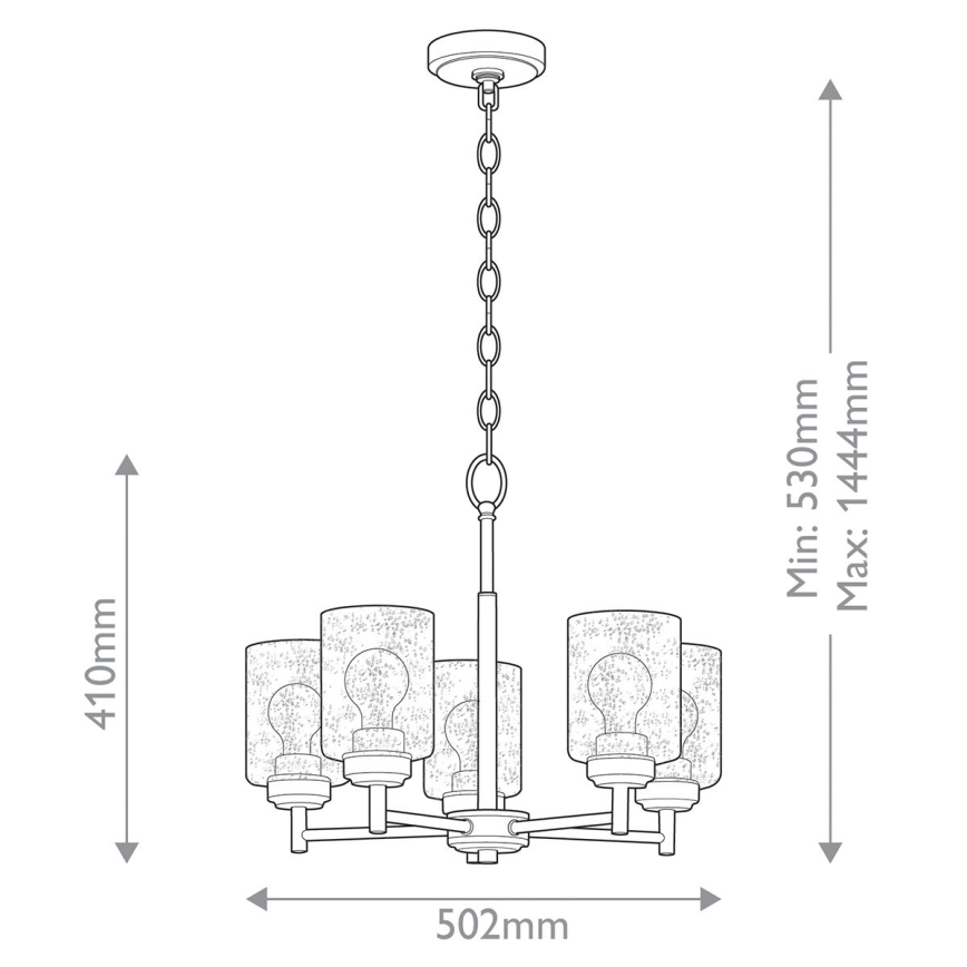Kichler - Люстра на цепи WINSLOW 5xE27/60W/230V диаметр 50,2 см латунь