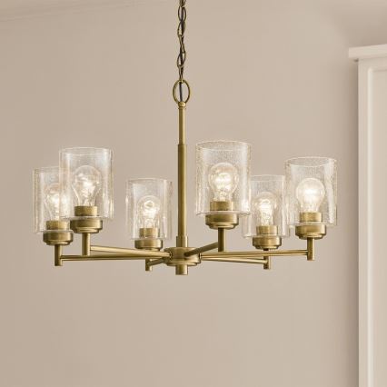 Kichler - Люстра на цепи WINSLOW 6xE27/60W/230V диаметр 66 см латунь