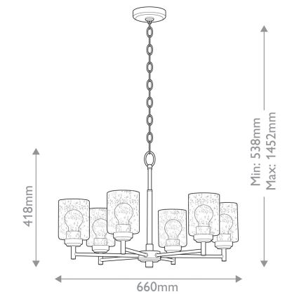 Kichler - Люстра на цепи WINSLOW 6xE27/60W/230V диаметр 66 см латунь