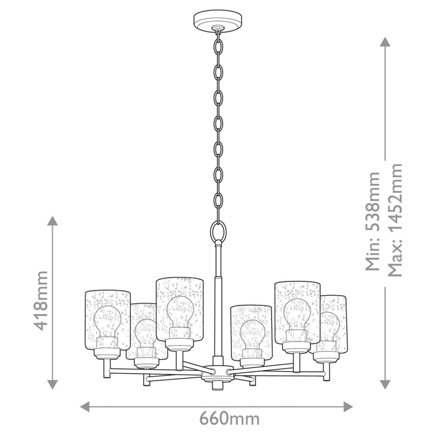 Kichler - Люстра на цепи WINSLOW 6xE27/60W/230V диаметр 66 см латунь