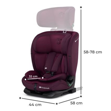 KINDERKRAFT - Автокресло ONETO 3 i-Size (76-150 см) + Isofix Cherry жемчужный
