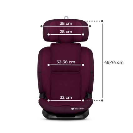 KINDERKRAFT - Автокресло ONETO 3 i-Size (76-150 см) + Isofix Cherry жемчужный