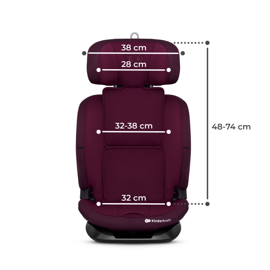 KINDERKRAFT - Автокресло ONETO 3 i-Size (76-150 см) + Isofix Cherry жемчужный