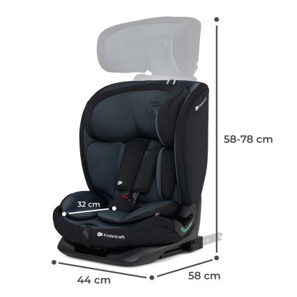 KINDERKRAFT - Автокресло ONETO 3 i-Size (76-150 см) + Isofix Graphite черный