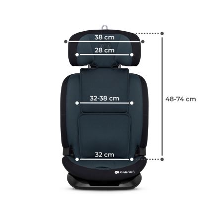 KINDERKRAFT - Автокресло ONETO 3 i-Size (76-150 см) + Isofix Graphite черный