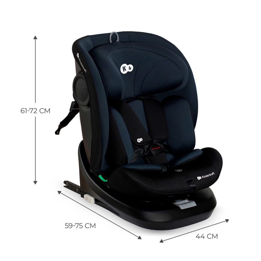 KINDERKRAFT - Автокресло с поворотной базой I-GROW i-Size (40-150 см) чёрное