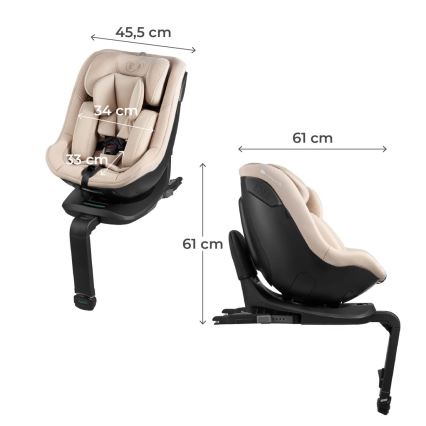 KINDERKRAFT - Автокресло с поворотной базой I-GUARD i-Size 40-105 см бежевое